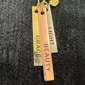Gold and Copper Inspirational Pendant Necklace